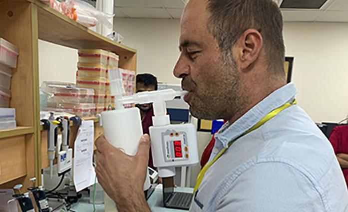 Nouveau test qui repose sur la collection d’un condensat d’air expiré (EBC)